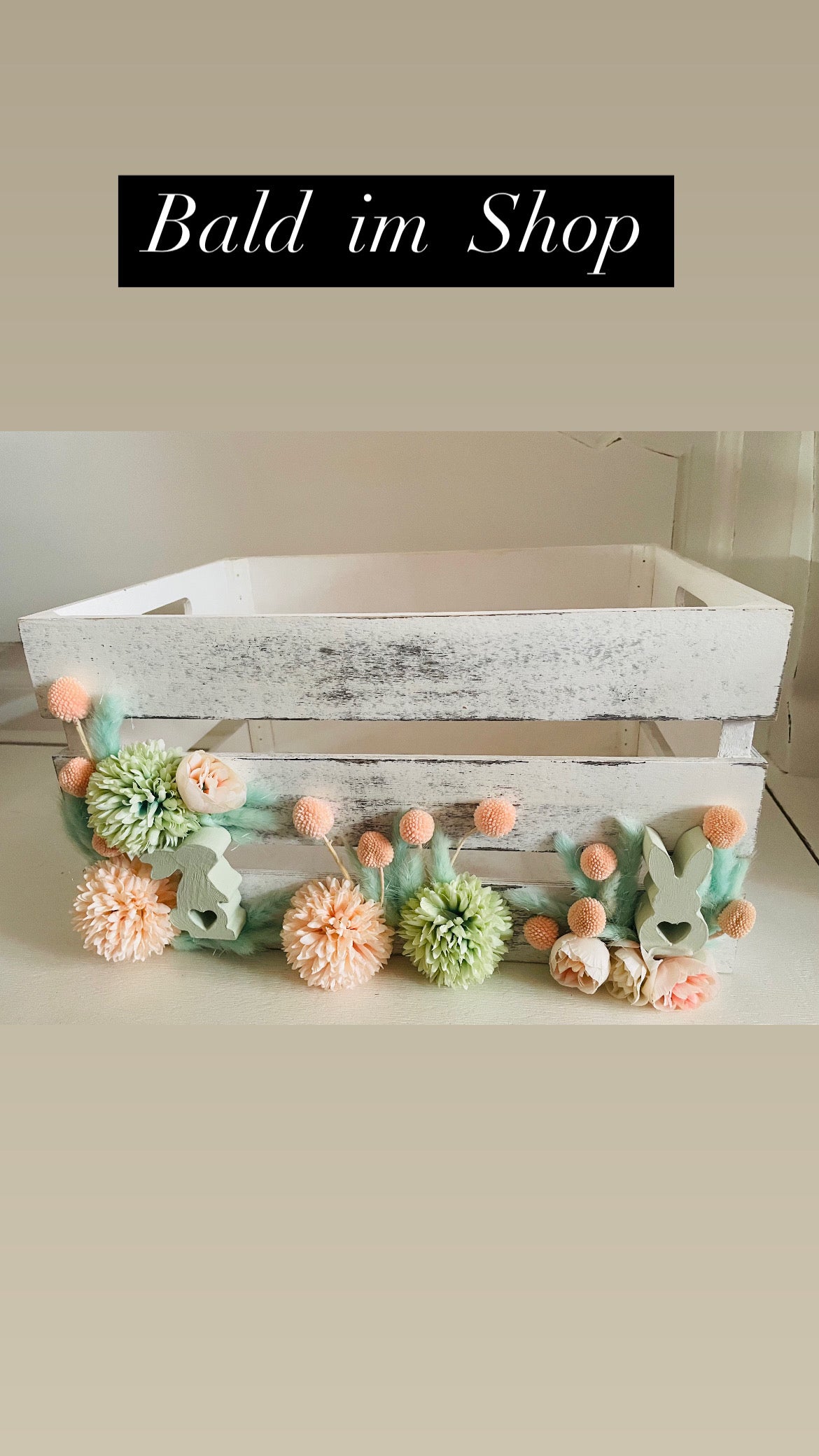 XL Bunny Box - Holz - Rosé Mint
