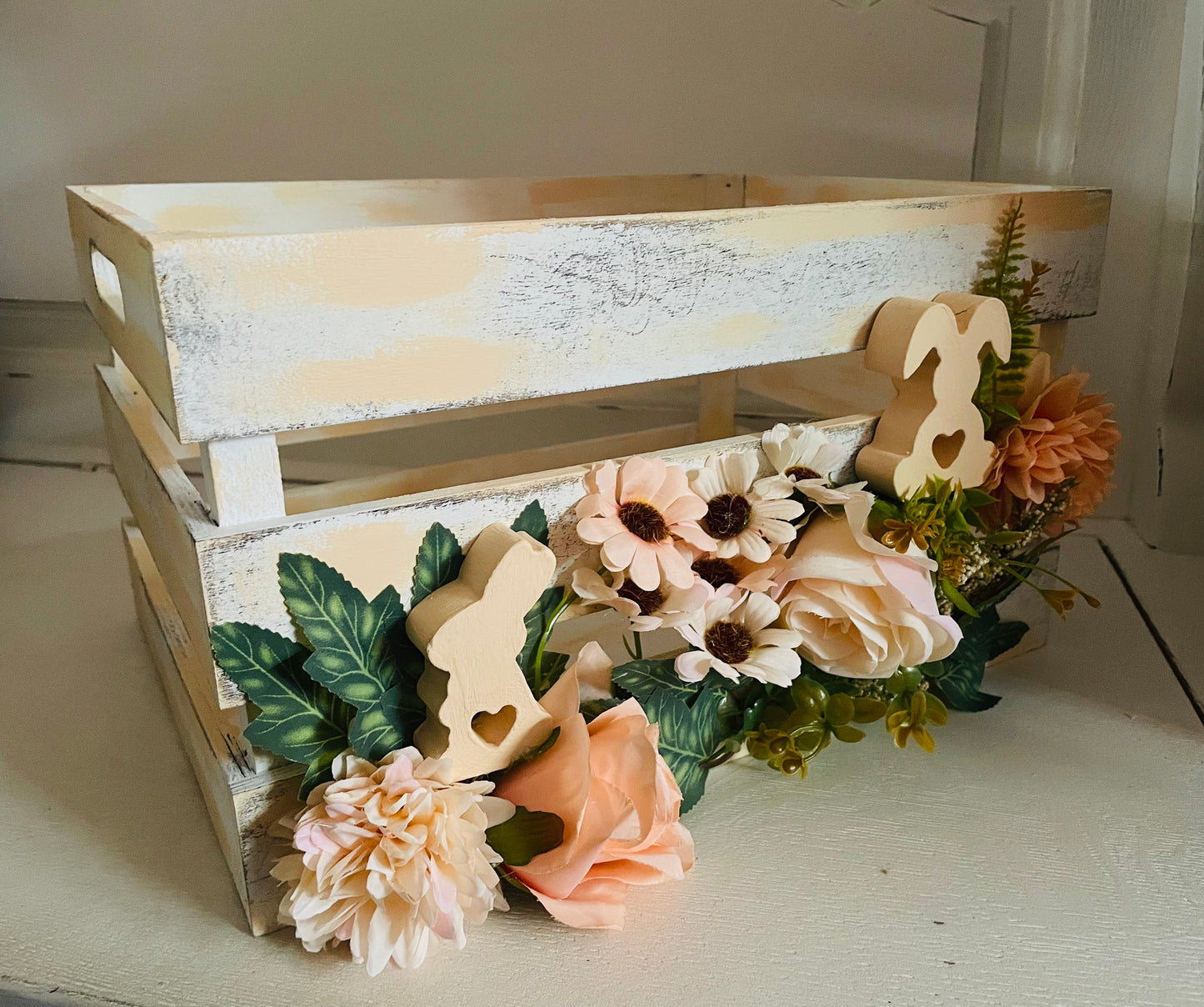 L - Bunny Box - Holz - Orange Pastell