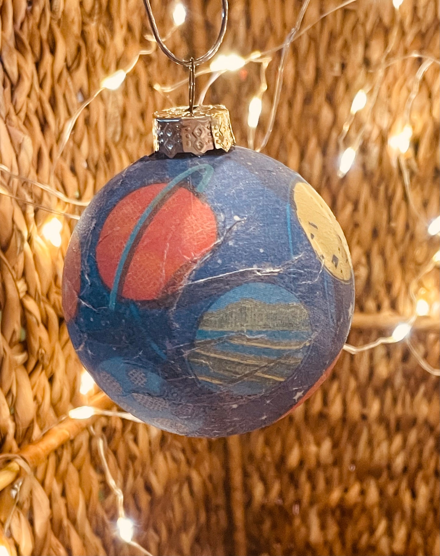 Set Weltall Astronaut Weihnachten Dekoration Kugel