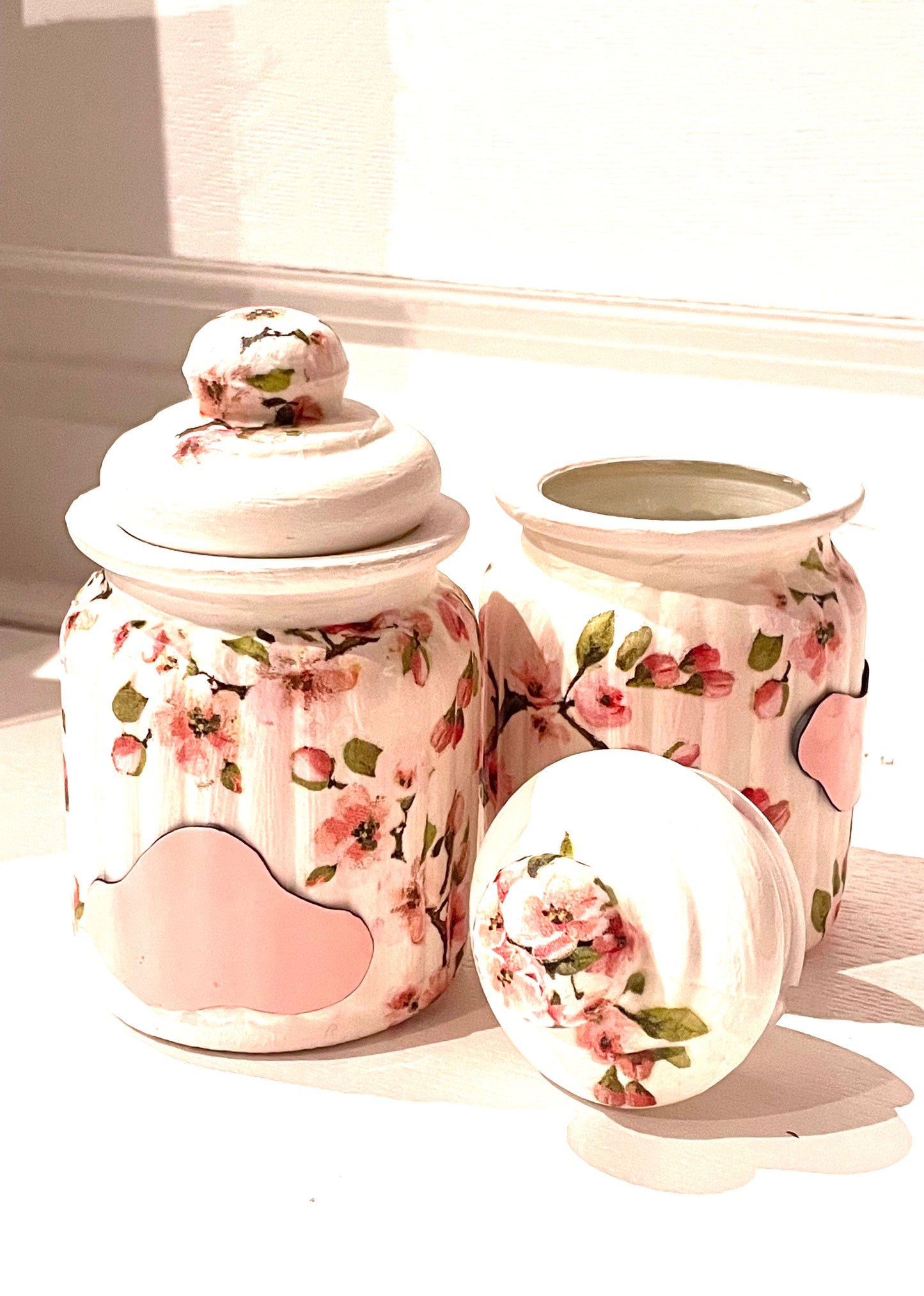 Glas Flower 2x -beschreibbar- SET