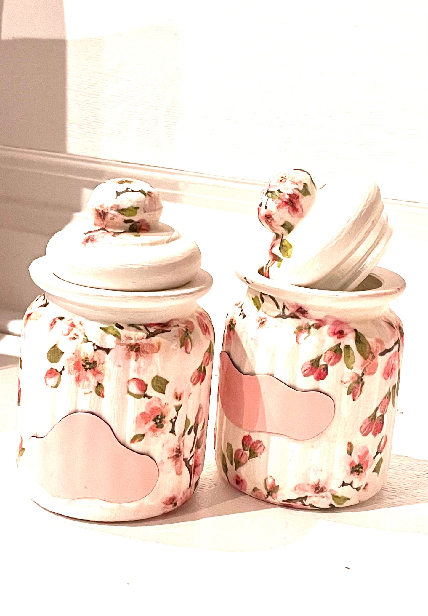 Glas Flower 2x -beschreibbar- SET