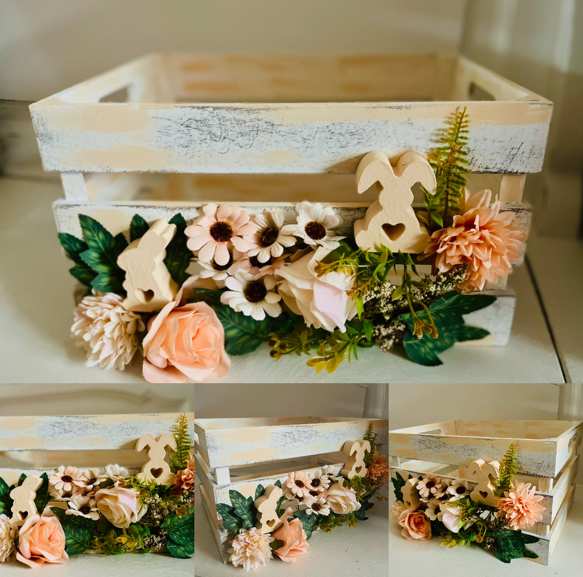 L - Bunny Box - Holz - Orange Pastell