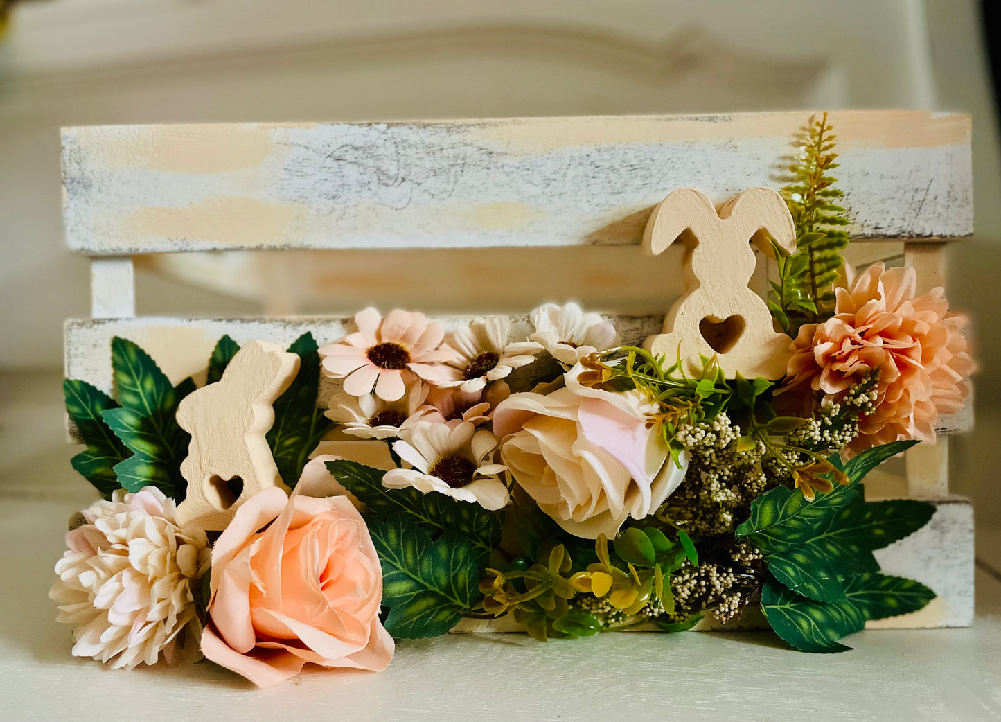 L - Bunny Box - Holz - Orange Pastell