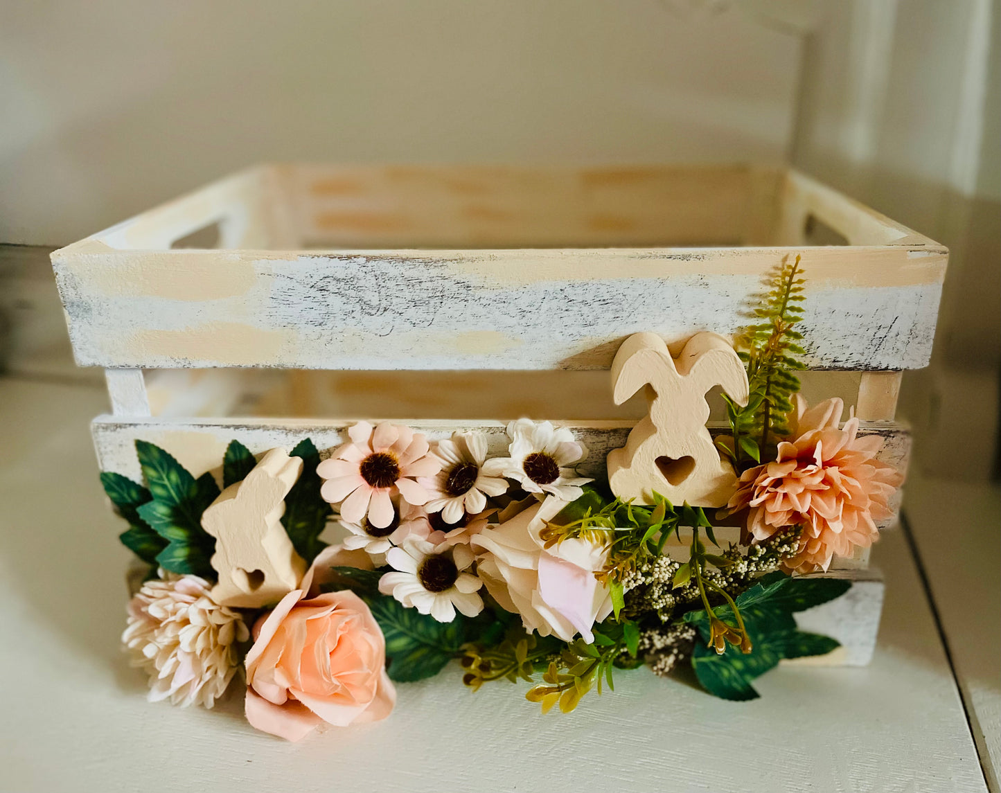 L - Bunny Box - Holz - Orange Pastell