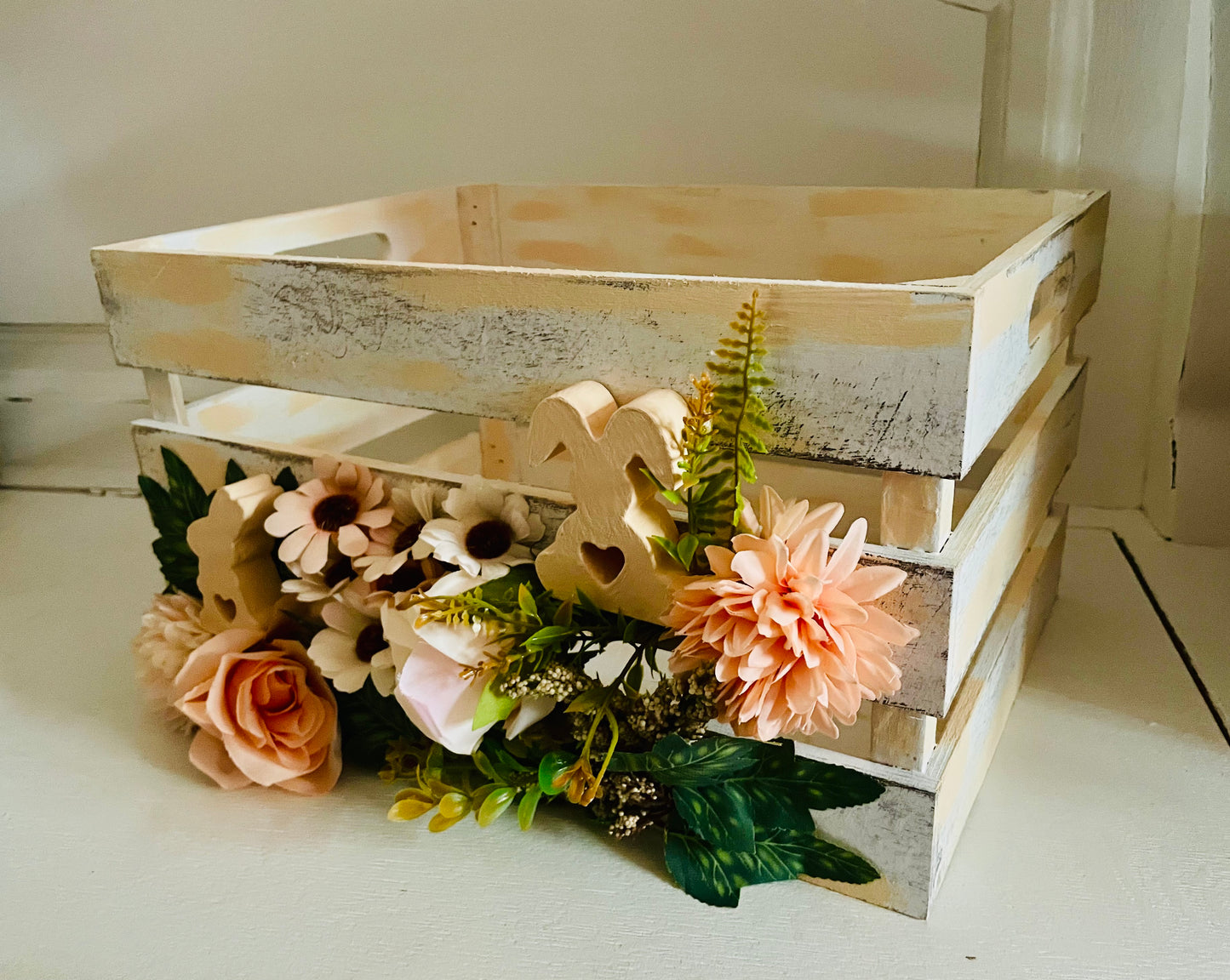 L - Bunny Box - Holz - Orange Pastell