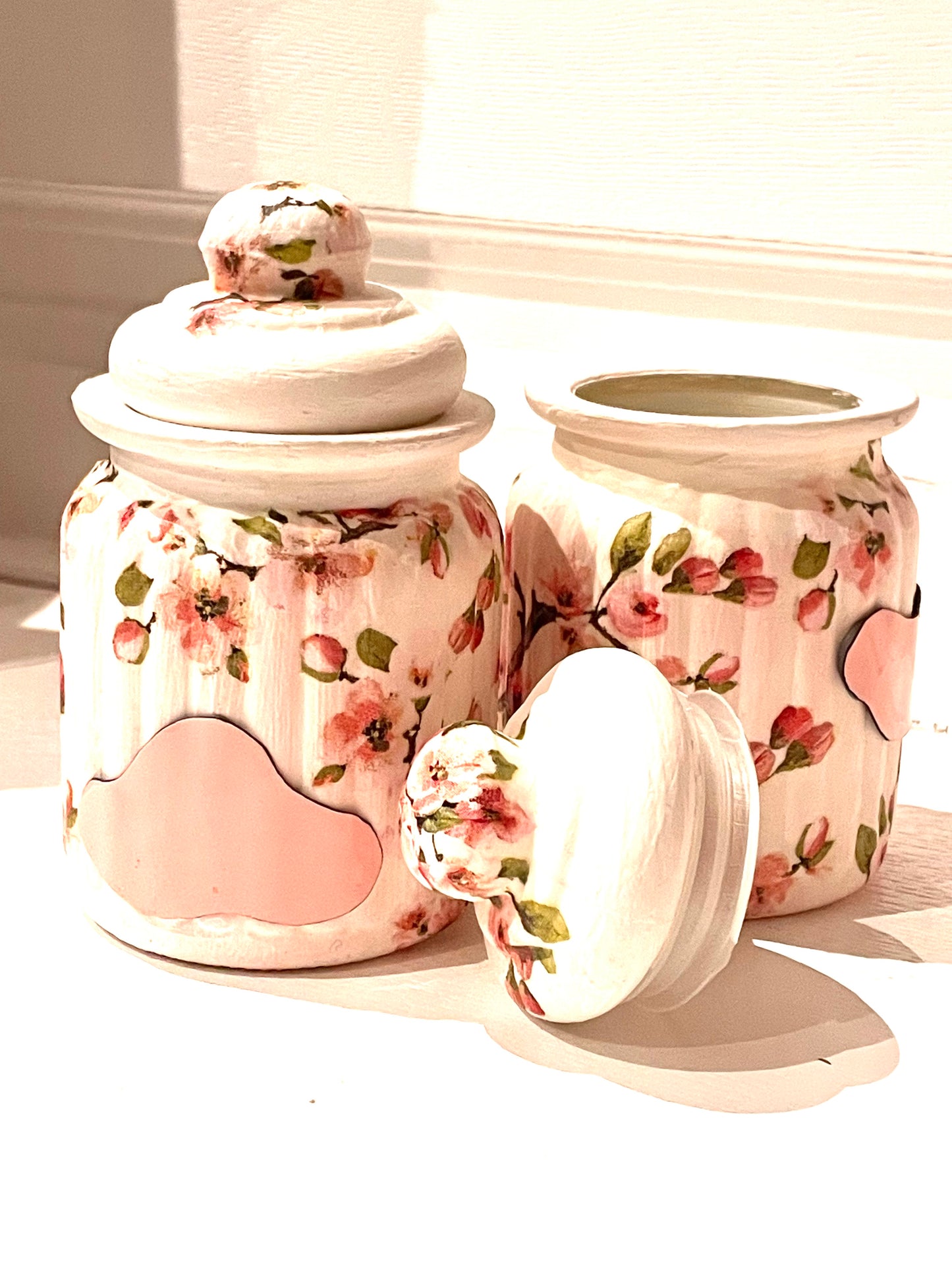 Glas Flower 2x -beschreibbar- SET