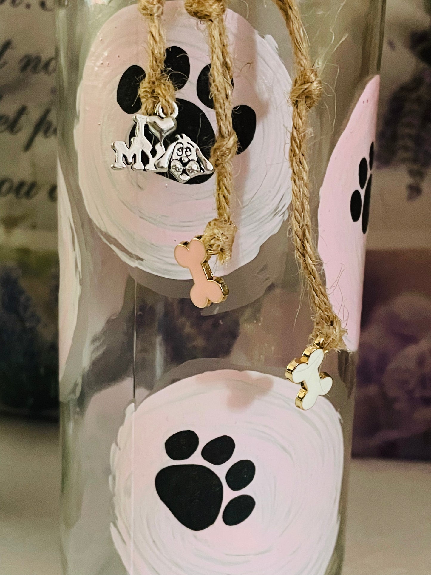 Glas Hundeliebe - Dog Paws ROSÉ