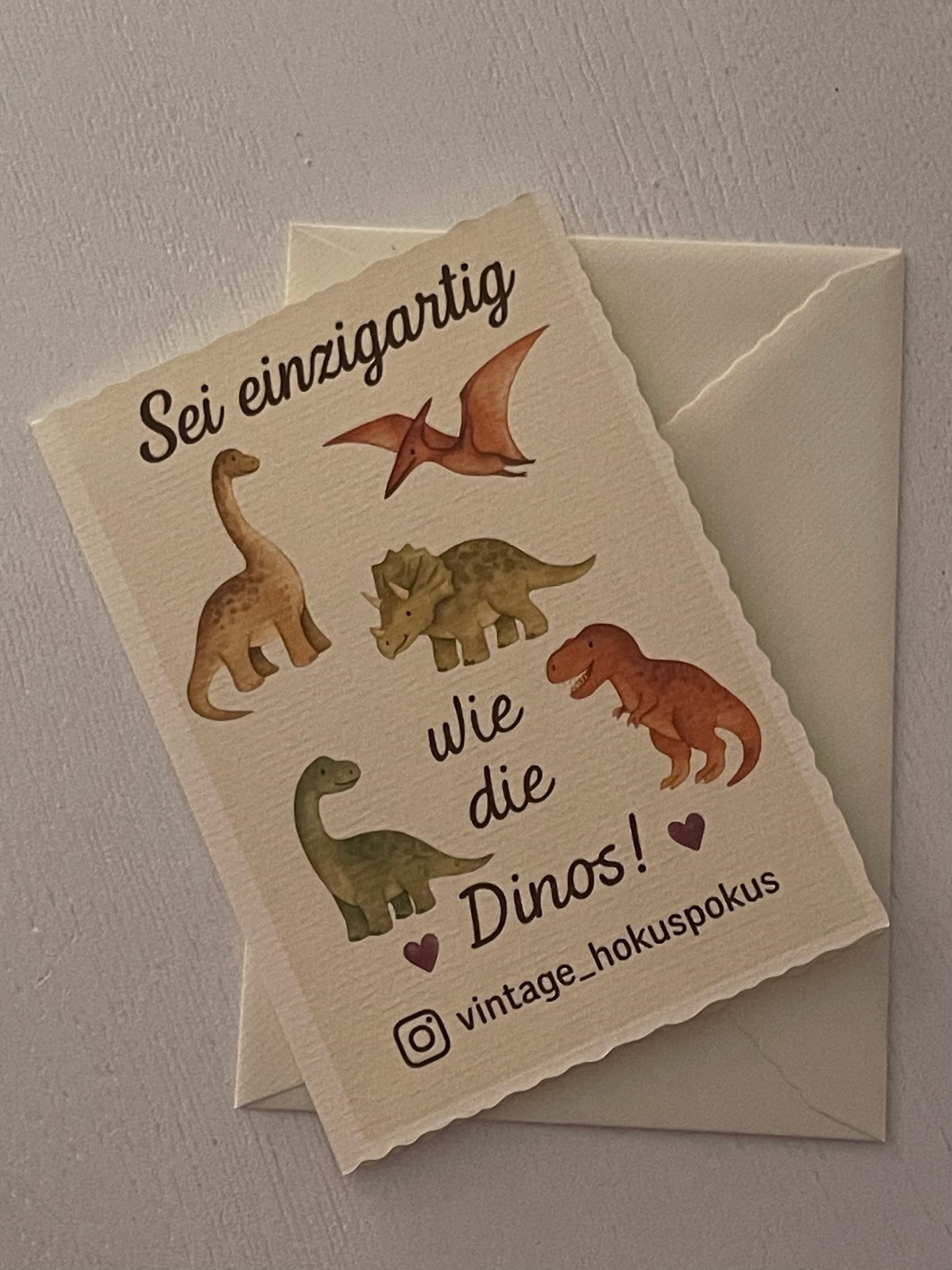 Karte & Umschlag Dino Love ❤️