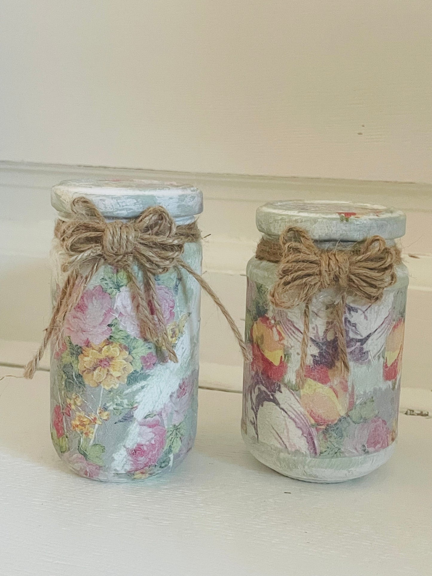 Flower Vintage Gläser 2er-Set | Handmade Vorratsgläser 200 ml | Vintage Hokus Pokus