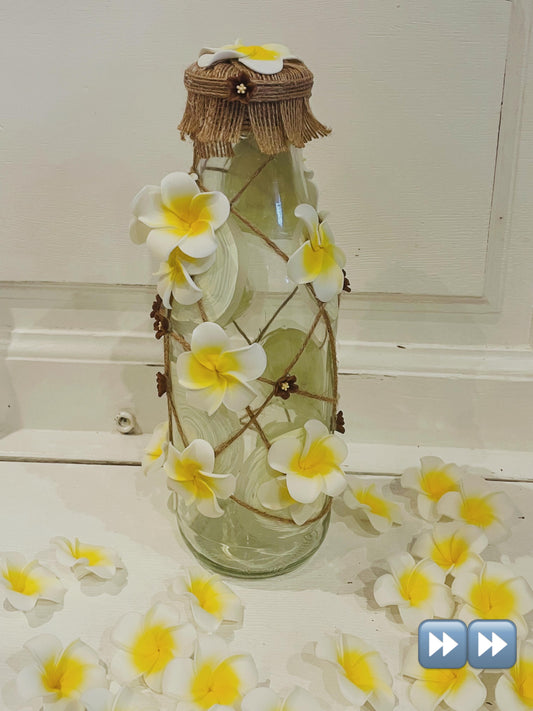 🌺 Tropenzauber – Vintage Licht- & Vorratsflasche 1 Liter 🌺