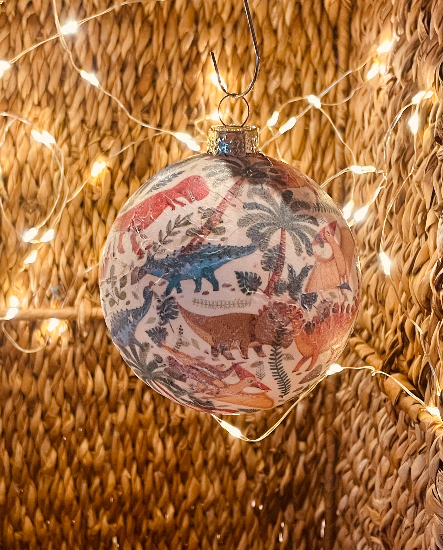 Dino Weihnachten Dekoration Kugel 8 cm