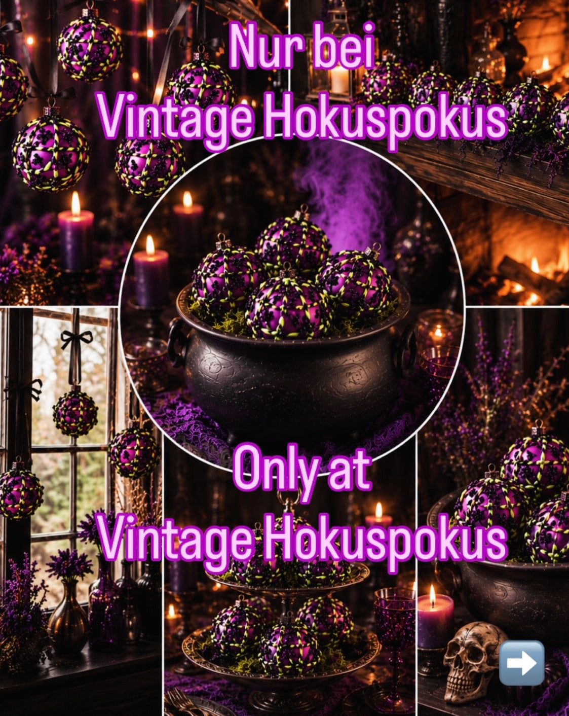 Henri’s Wish - Halloween Kugel handgefertigte Vintage-Dekoration