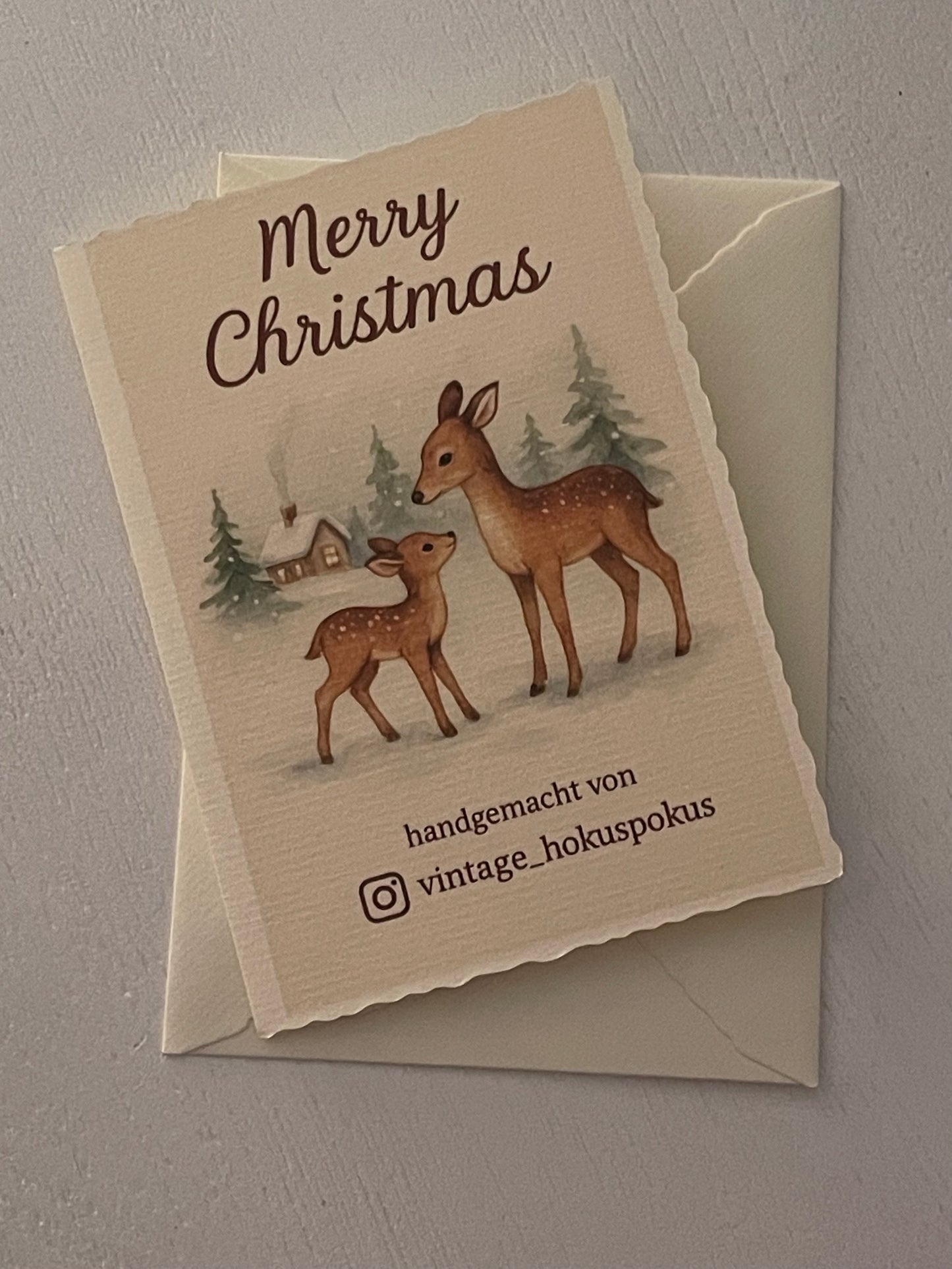 Karte & Umschlag Reh
