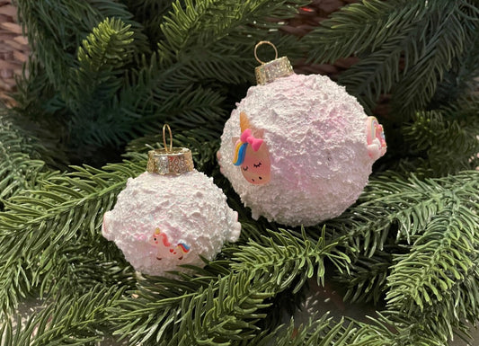 Handmade Einhorn Weihnachtskugel Set – Magischer Christbaumschmuck für Kinder