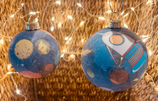 Set Weltall Astronaut Weihnachten Dekoration Kugel