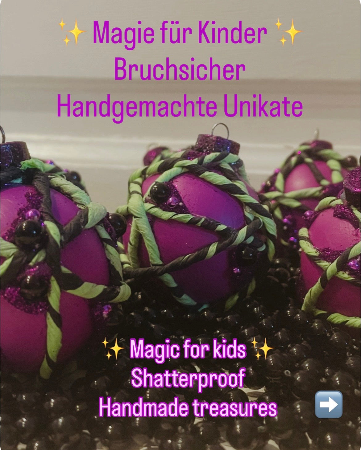 Henri’s Wish - Halloween Kugel handgefertigte Vintage-Dekoration