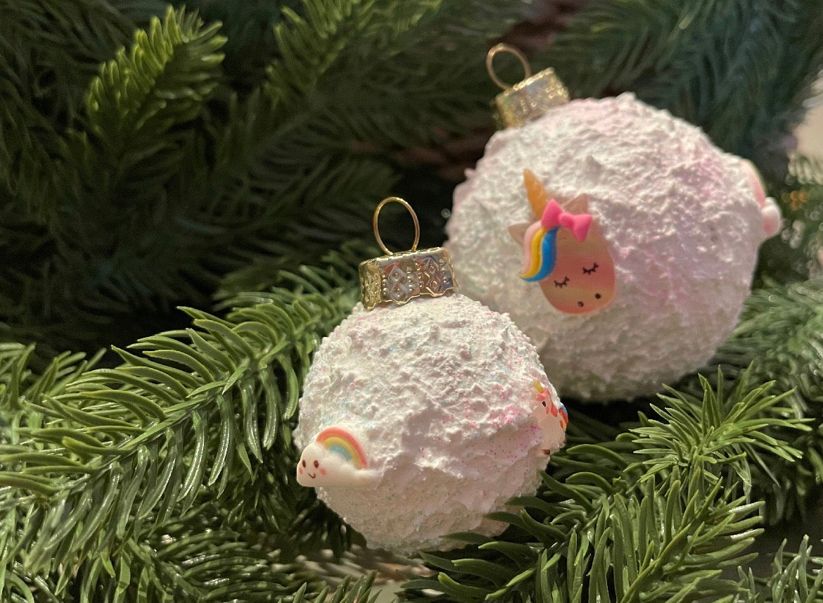 Handmade Einhorn Weihnachtskugel Set – Magischer Christbaumschmuck für Kinder