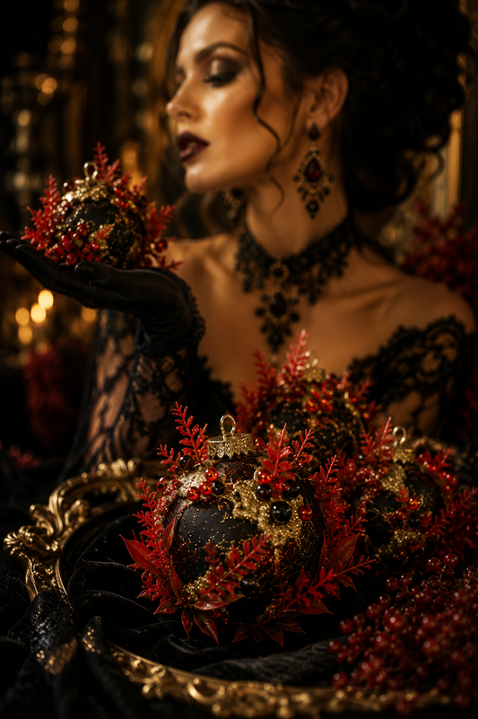 Diva‘s Dream - Dark Romance Edition Halloween Kugel Vintage-Dekoration Handmade