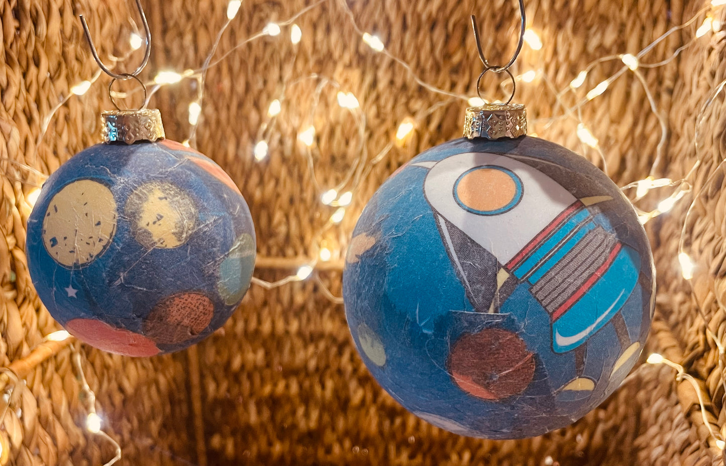 Set Weltall Astronaut Weihnachten Dekoration Kugel