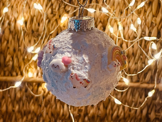 Handmade Einhorn Weihnachtskugel Set – Magischer Christbaumschmuck für Kinder