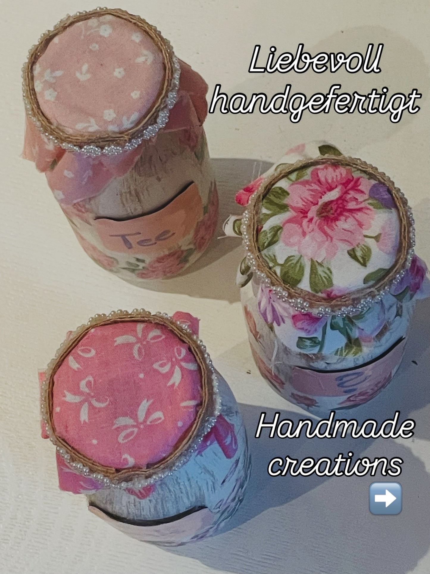 Flower Vintage Gläser – beschreibbares 3er-Set | Handmade Unikate