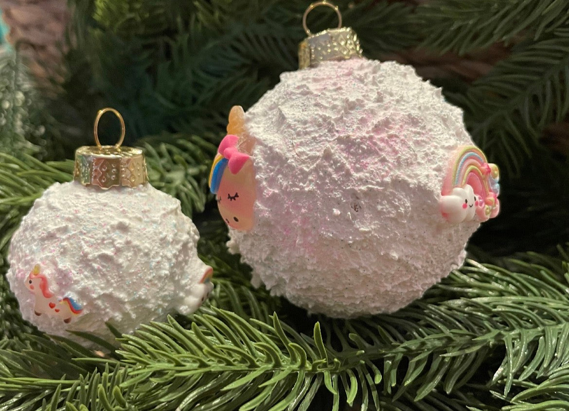 Handmade Einhorn Weihnachtskugel Set – Magischer Christbaumschmuck für Kinder
